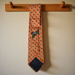 Vintage "Valentino Cravatte" Silk Tie, 70s Earth Tone Geometric Pattern